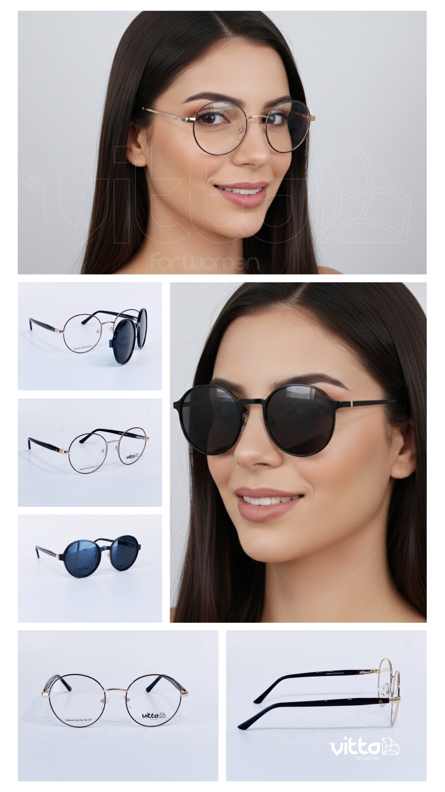 Óculos 2 em 1 Vitta Redondo: Grau e Sol com Clip-On