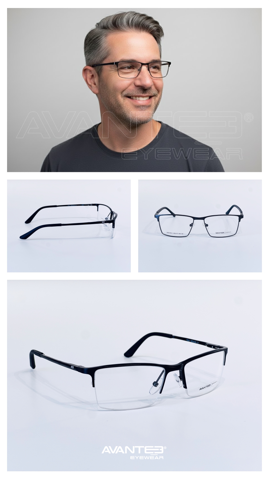 Armação Avantee Semi-Rimless: Leveza e Estilo Executivo