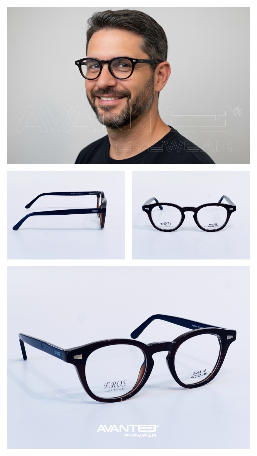 Armação Masculina Eros: Estilo Retrô e Elegância Atemporal Armação Masculina Eros: Estilo Retrô e Elegância Atemporal