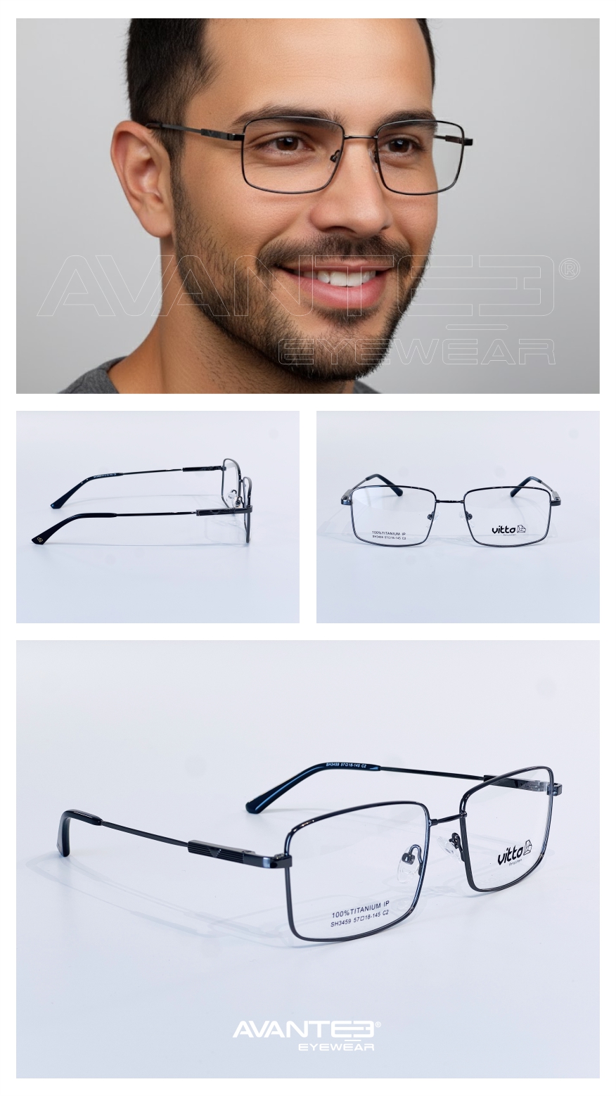 Armação Vitta Masculina Retangular: Sofisticação Metálica Armação Vitta Masculina Retangular: Sofisticação Metálica