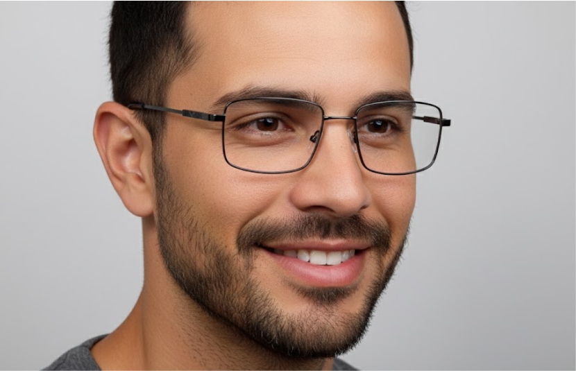 Armação Vitta Masculina Retangular: Sofisticação Metálica 1